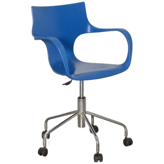 Acta Vergaderstoel, Blauw, Verrijdbaar En Draaibaar Onderstel 1