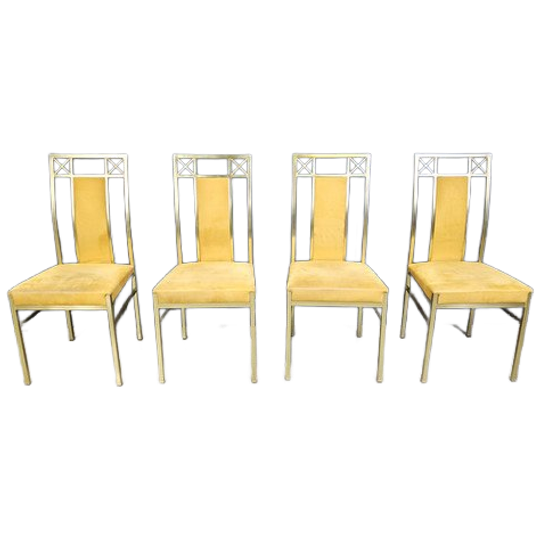 Vintage Brass Dining Chairs By Belgochrom, 1970s 1