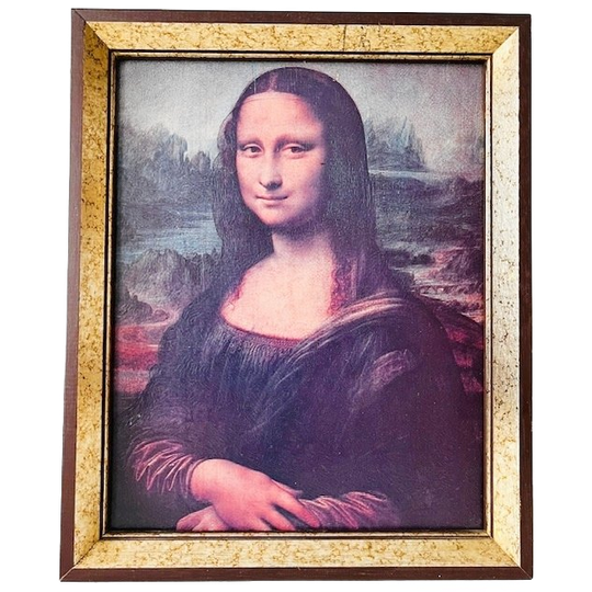 Vintage Schilderijtje Mona Lisa Prent 1
