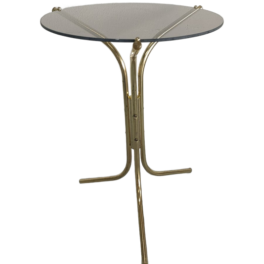 Plantentafel Bijzettafel Hollywood Regency Style Met Rookglas Glasplaat 1
