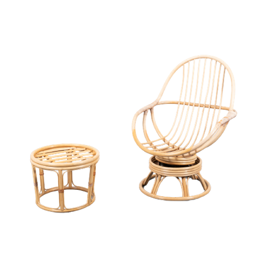 Vintage Bamboo Lounge Chair / Bamboe Fauteuil 1