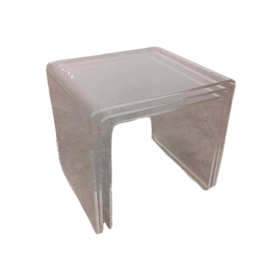 Vintage Plexiglass Acryl Lucite Mimiset 3 Bijzettafels 1