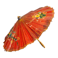 Antieke Handgeschilderde Papieren Parasol