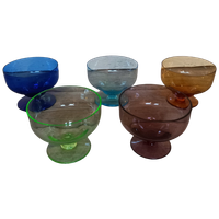Set Van 5 Art Deco Coupes, 1X Uraniumglas, Kristalunie Maastricht.