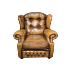 Engelse Chesterfield Fauteuil Springvale Model Suzanne Tabacco Bruin thumbnail 1