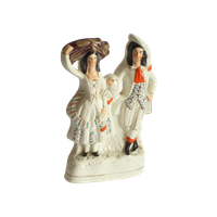 Staffordshire Figurine Of A Scottish Couple 19Th Century