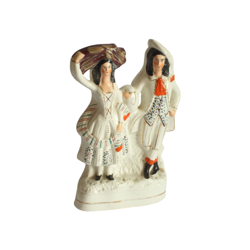 Staffordshire Figurine Of A Scottish Couple 19Th Century