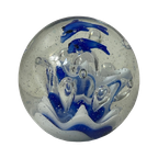 Handmade - Murano - Presse Papier / Paperweight - Two Dolphins Jumping Over A Wave thumbnail 1