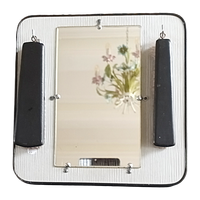 Vintage Jaren '50 Make-up Spiegel Halspiegel Met 2 Borstels