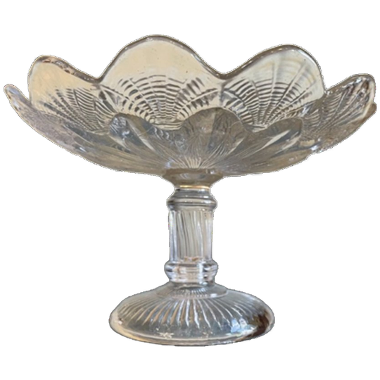 Vintage Glazen Schaal Op Voet Tazza Koekjesschaal Frans 1