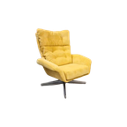 * Vintage Draaifauteuil Herbekleed Deense Fauteuil Draaistoel thumbnail 1