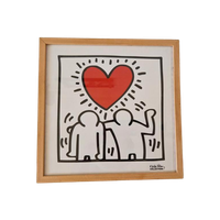 Keith Haring A Heart In Love Print In Lijst