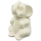 Vintage Bloempot Olifant Wit Motief thumbnail 1