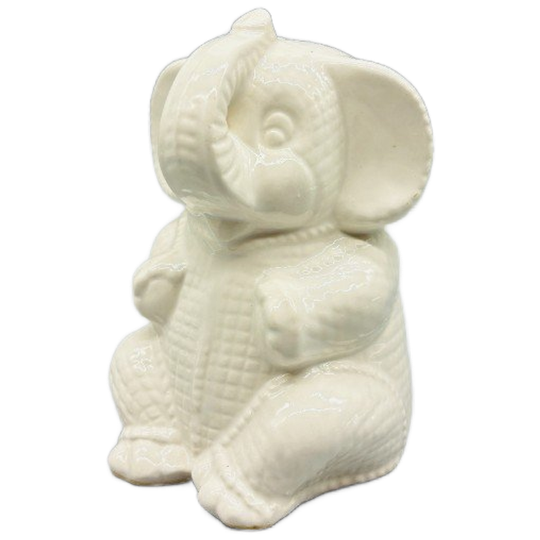 Vintage Bloempot Olifant Wit Motief 1