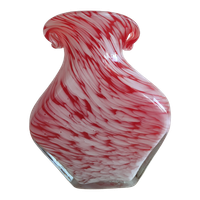 Vaas "Cranberry Sweet" Met Rood En Witte Wervelingen