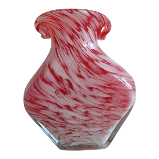 Vaas "cranberry Sweet" Met Rood En Witte Wervelingen 1