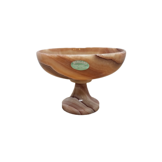 Vintage Onyx Marmeren Schaal Op Voet Jaren 80 1