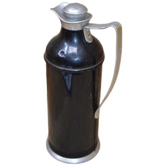Ouderwetse Hoge Aluminium Thermos Schenkkan – Antiek En Decoratief Vintage Gebruiksvoorwerp. 1