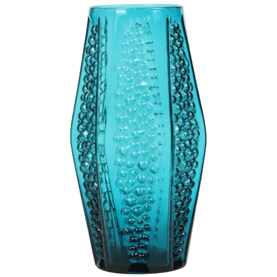 Vintage Blauwe Design Bubble Vaas Stolle Nieman Jaren 70 1