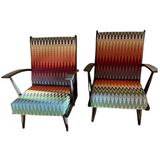 Vintage Mid-Century Fauteuils, Opnieuw Bekleed 1