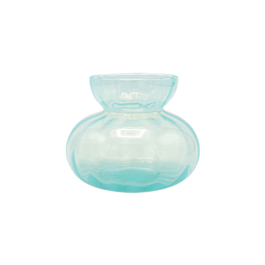 Oud Licht Blauw Glazen Krokus Vaasje 1