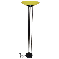 Design Staande Lamp Geel Witte Glazen Kap