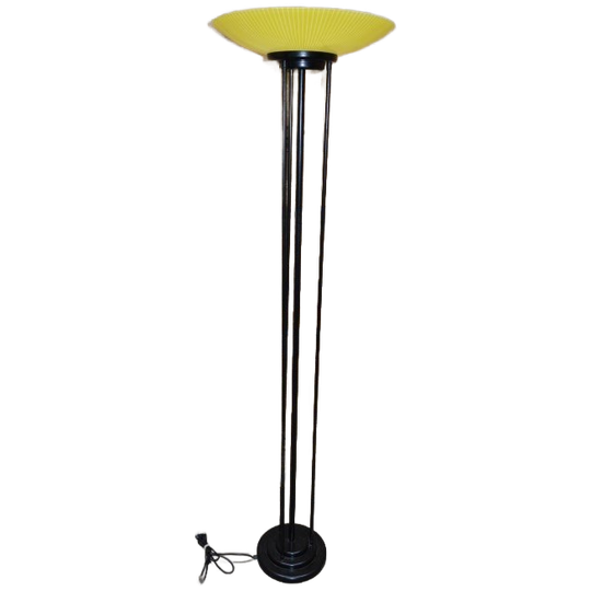 Design Staande Lamp Geel Witte Glazen Kap 1