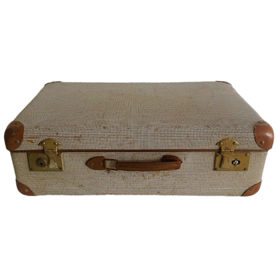 Vintage Beige Koffer Leder 1