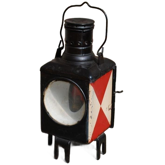 Antieke Spoorweg Seinlamp Lantaarn Olielamp 1