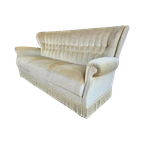 Vintage Beige Zetel / Canapé / Couch Met Franjes thumbnail 1