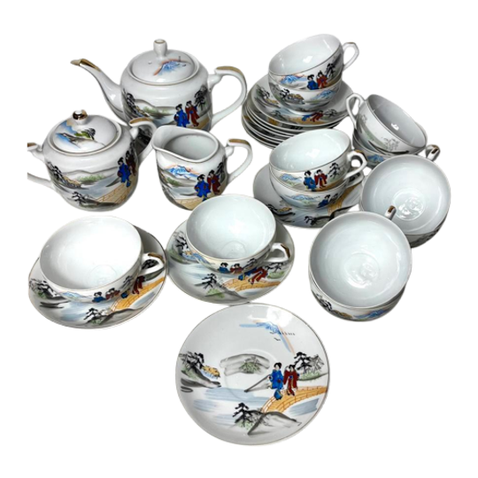 Japans Kutani Eierschaal Porselein Theeservies 1