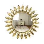 Mid Century Verkoperd Metalen Zonnespiegel Deknudt Convex 50Cm thumbnail 1