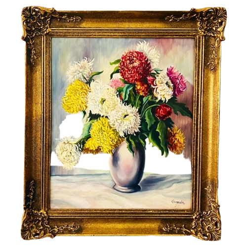 Vintage Kleurrijk Bloemenschilderij Barok