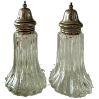 Vintage Peper En Zoutstel Glas En Metaal