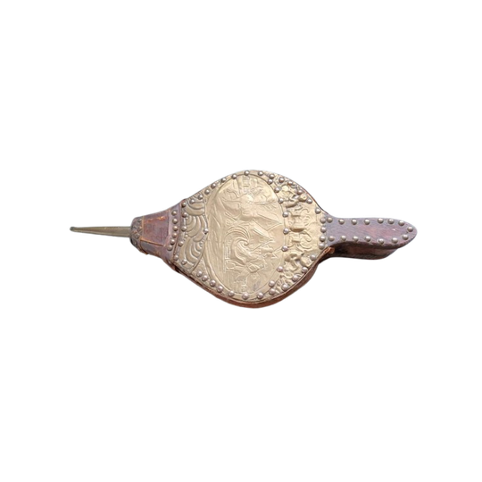 Antieke Blaasbalg Met Decoratief Messing 1