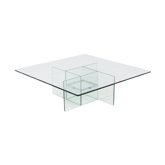 Italian Modern Architectural Glass Coffee Table 1970s 1