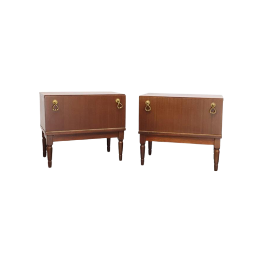 Set Vintage Nachtkastjes Met Klep 1