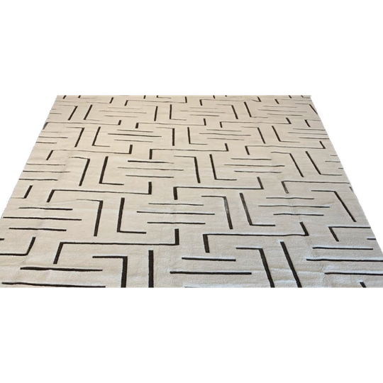 Black And Cream High Pile Carpet 1