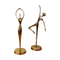 2X Chrome-Kleurige Ballerina Ballet Danseres Dame