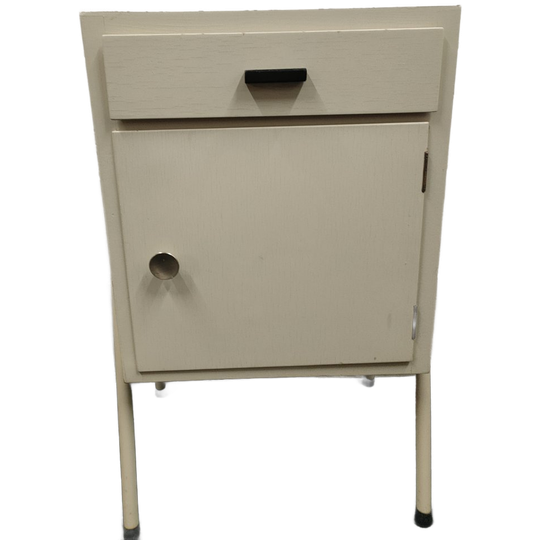Vintage/brocante Wit Nachtkastje Halkastje Jaren 60 1