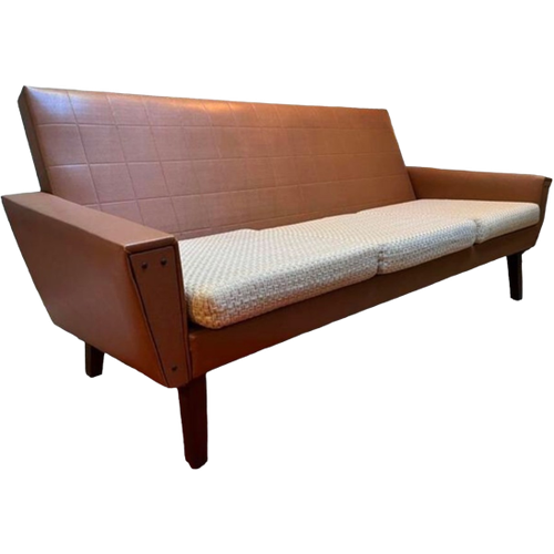 Vintage Bank Jaren '60, Driezits Bank Sixties, Sofa