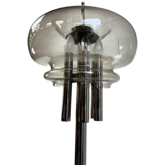 Vintage Staanlamp: Chroom & Glas 'leclaire & Schäfer' 1