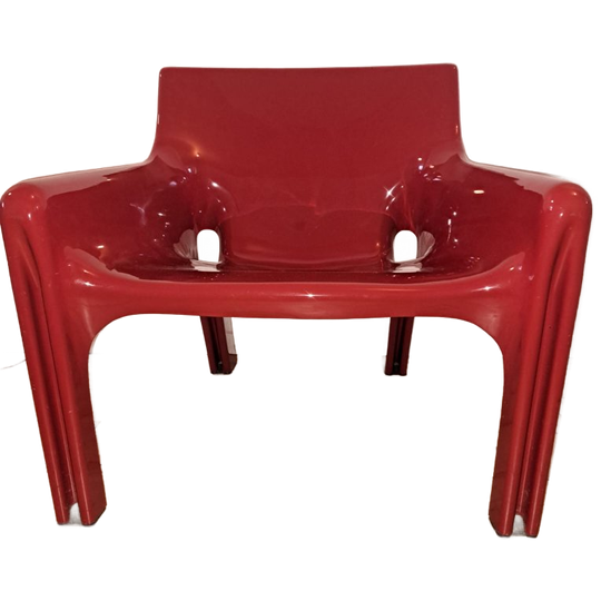 Artemide Milano – Modello Vicario Designstoel | Donkerrood | Vintage | Goede Staat 1