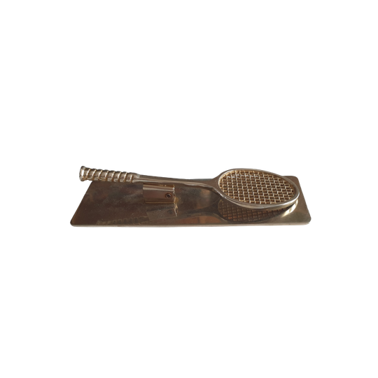 Vintage Metalen Clip Briefhouder Met Tennisracket 1