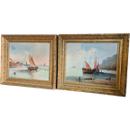 Een Stel 19e Eeuwse Zeegezichten - L. Edouard thumbnail 1