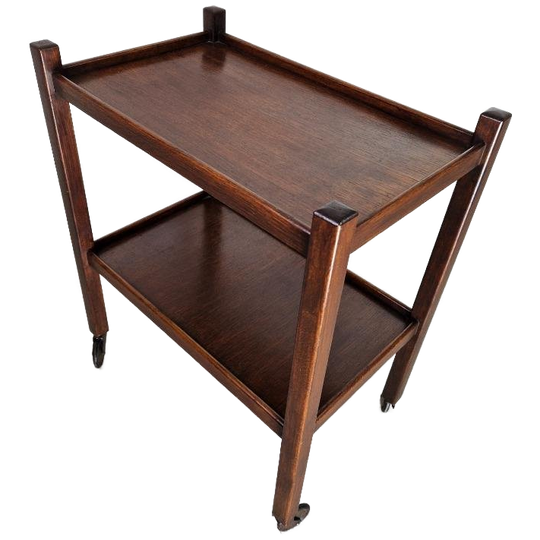 Vintage Trolley Donker Hout, 1960s 1