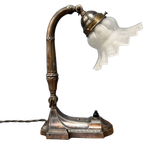 Antieke Art Nouveau Tafellamp Met Matglazen Kapje thumbnail 1