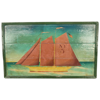 Vintage Beschilderd Paneel Met Schip