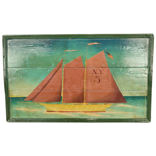 Vintage Beschilderd Paneel Met Schip 1