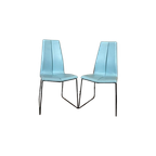 2X Montis Ivy Eetkamerstoelen - Blauw - Leder - Design thumbnail 1